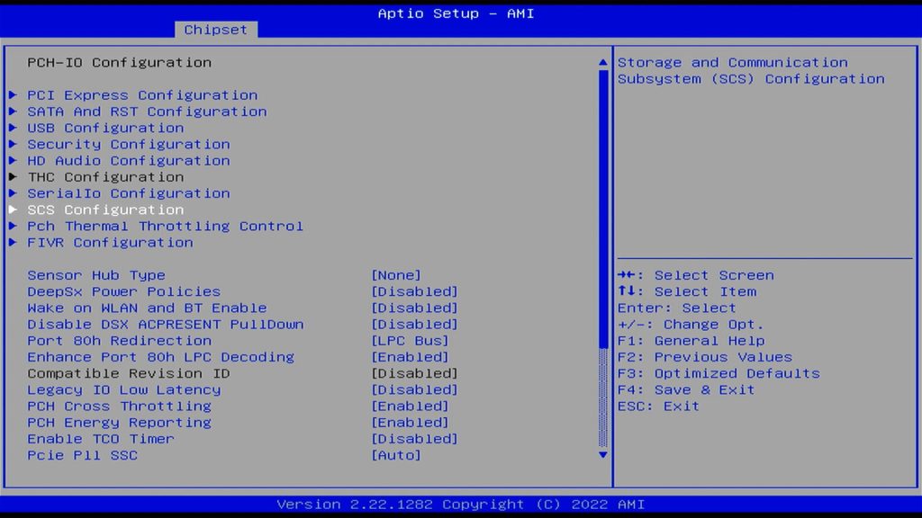 BIOS SCS Config