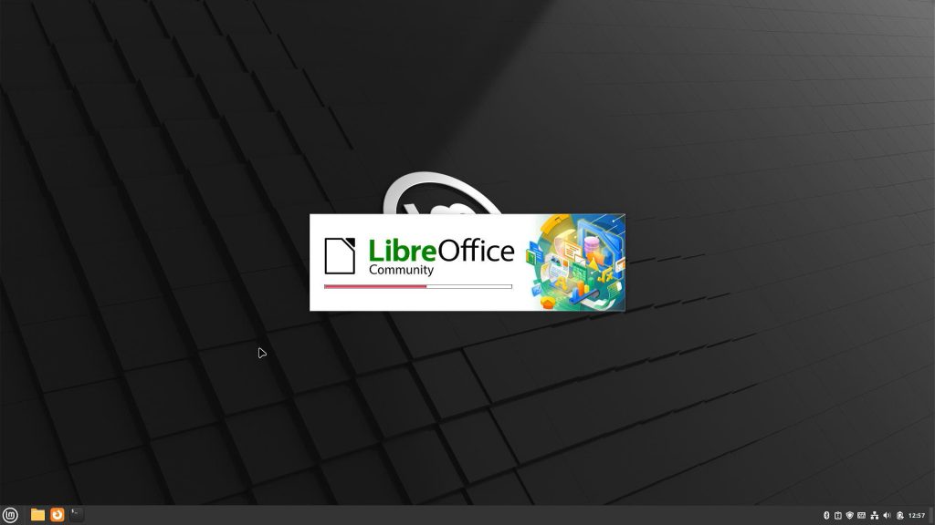 「LibreOffice writer」起動中